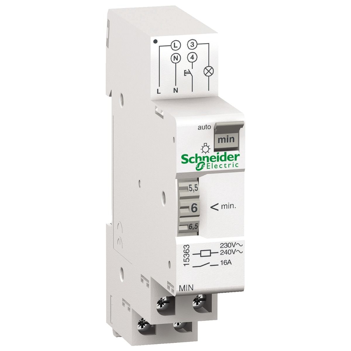 15363 | Acti 9 - MIN - electromechanical timer - adjustable from 1 to 7 minutes.