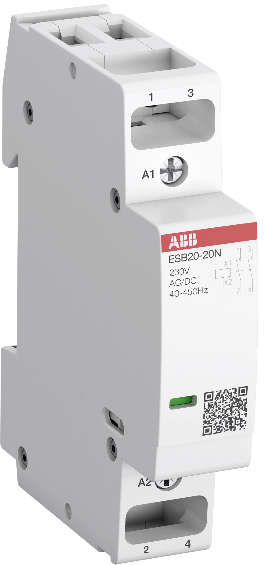 ABB ESB20-20N-06 Silent Modular Contactor 2P 20A 2NO – كونتاكتور موديولار ABB ESB20-20N-06 20 أمبير