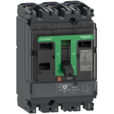 C10H3MA100 - قاطع أوتوماتيك ComPacT NSX100H، 70kA عند 415VAC، وحدة فصل MA 100A، 3 أقطاب 3d