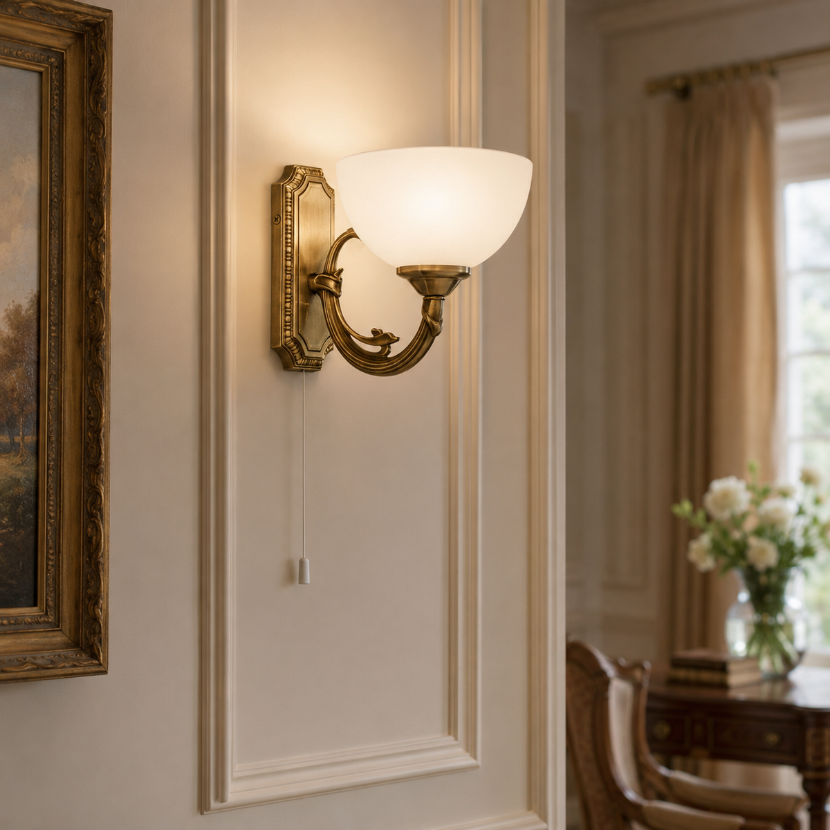 ذهبي معدن و أبيض زجاج حائط إضاءة | Decorative Indoor إضاءة