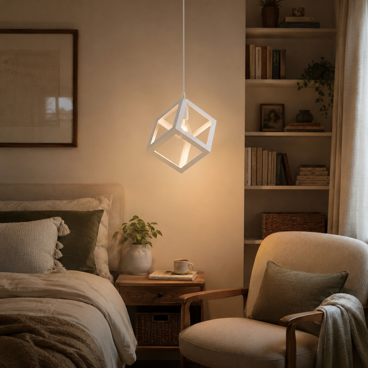 Single Pendant Light Steel cube