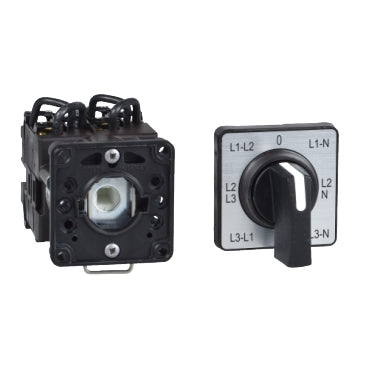 Schneider Electric K1F027MCH Harmony K1 Voltmeter Selector Cam Switch (3L + 3Ln) 12A 45°