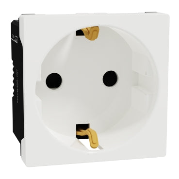 Schneider Electric M3TB426_GR | German Socket outlet, Miluz E, 16A, 250V, 2 Pin with earth, 2 Module, White
