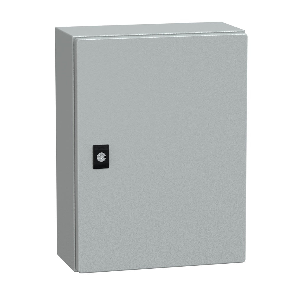 Schneider Electric NSYCRN43150 | Spacial CRN Steel Enclosure H400xW300xD150, IP66, IK10, No Mounting Plate