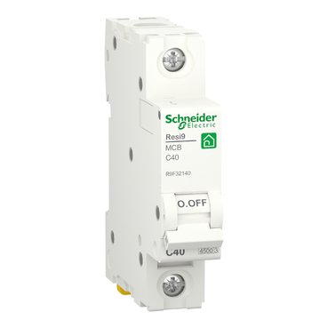 Schneider Electric R9F32132 Resi9 MCB | 1P 32A C-Curve 4.5kA Circuit Breaker