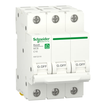 Schneider Electric R9F32363 Resi9 MCB | 3P 63A C-Curve 4.5kA Circuit Breaker
