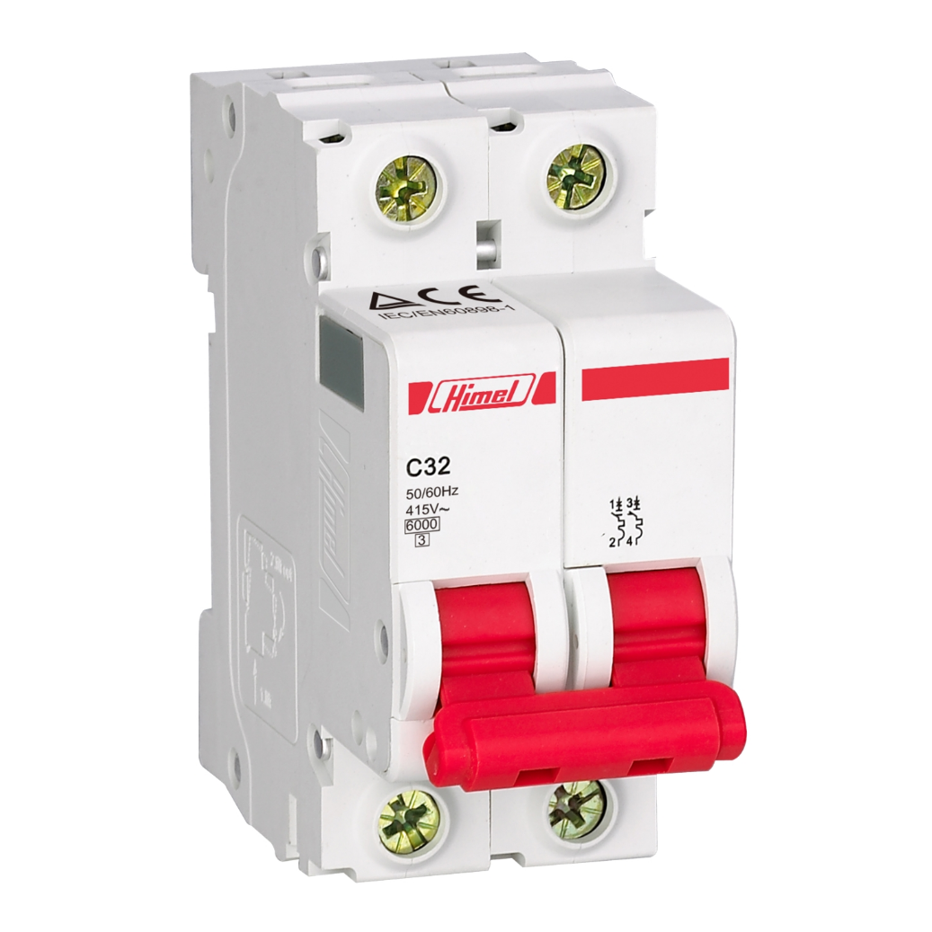 سلسلة قواطع MCB (MCB) Himel HDB3w | قطبان، 6 كيلو أمبير، منحنى C، نطاق الطور + المحايد