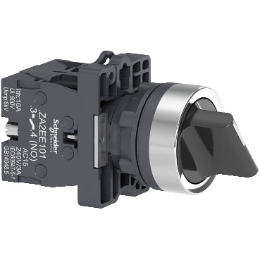 XA2ED33 selector switch by Schneider Electric, Ø22, 3-position, 2NO, standard handle