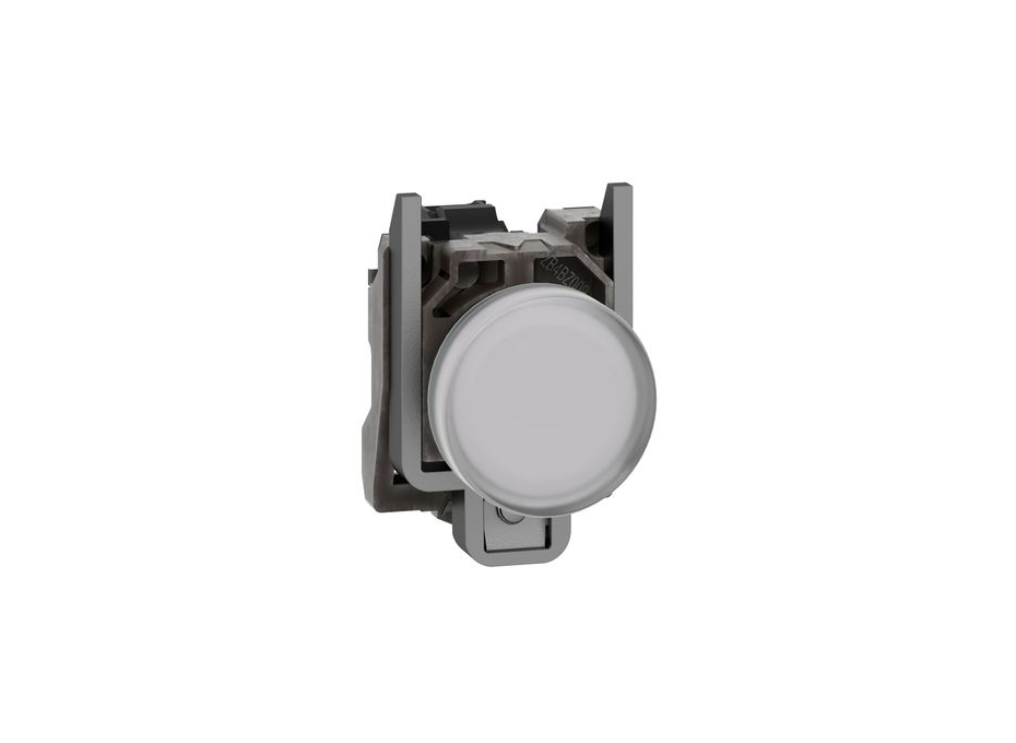 Schneider Electric XB4BVB1 pilot light, metal housing, white Ø22 plain lens with integral LED, 24 V AC/DC
