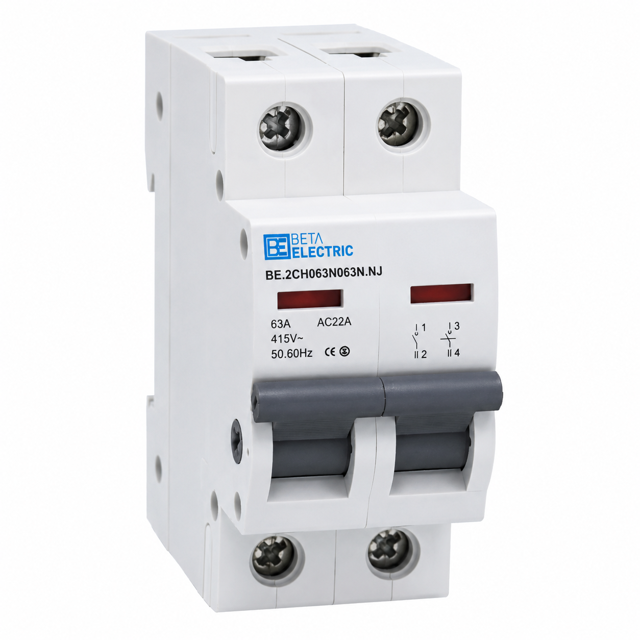 بيتا Beta Electric 4P 4 قطب منحنى C MCB قاطع أوتوماتيك 63 أمبير فريم / إطار قاطع MCB أوتوماتيك