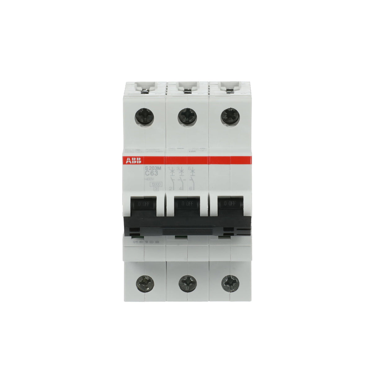 إيه بي بي ABB 2CDS273001R0634 | S203M-C63 قواطع MCB أوتوماتيك | 63 أمبير, 3P 3 قطب, 10kA قدرة قطع (inferred من family), C - إيه بي بي ABB part number 2CDS273001R0634
