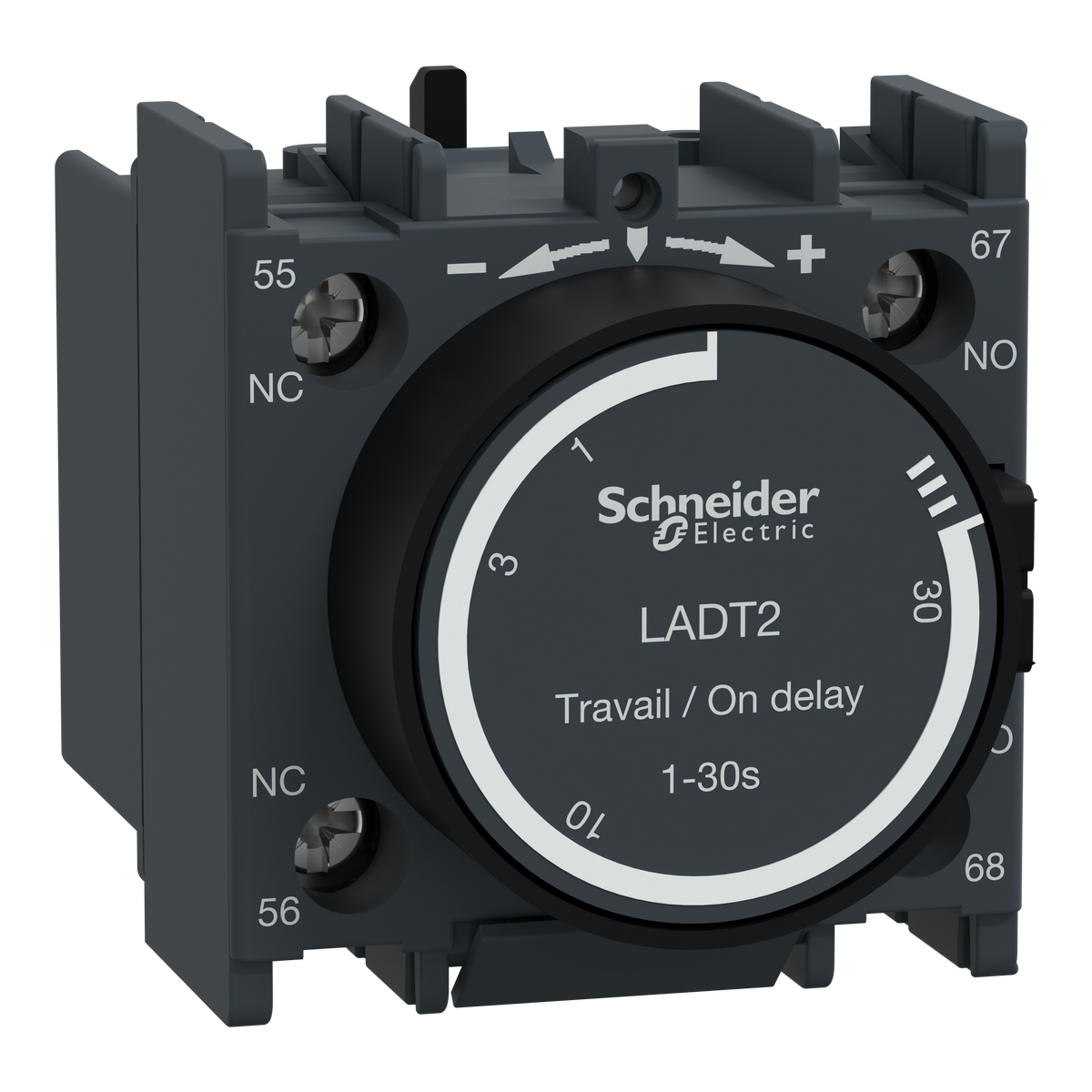 Schneider Electric LADT2 TeSys D Time Delay Auxiliary Contact Block 1NO + 1NC On Delay 1-30 S Front Mount