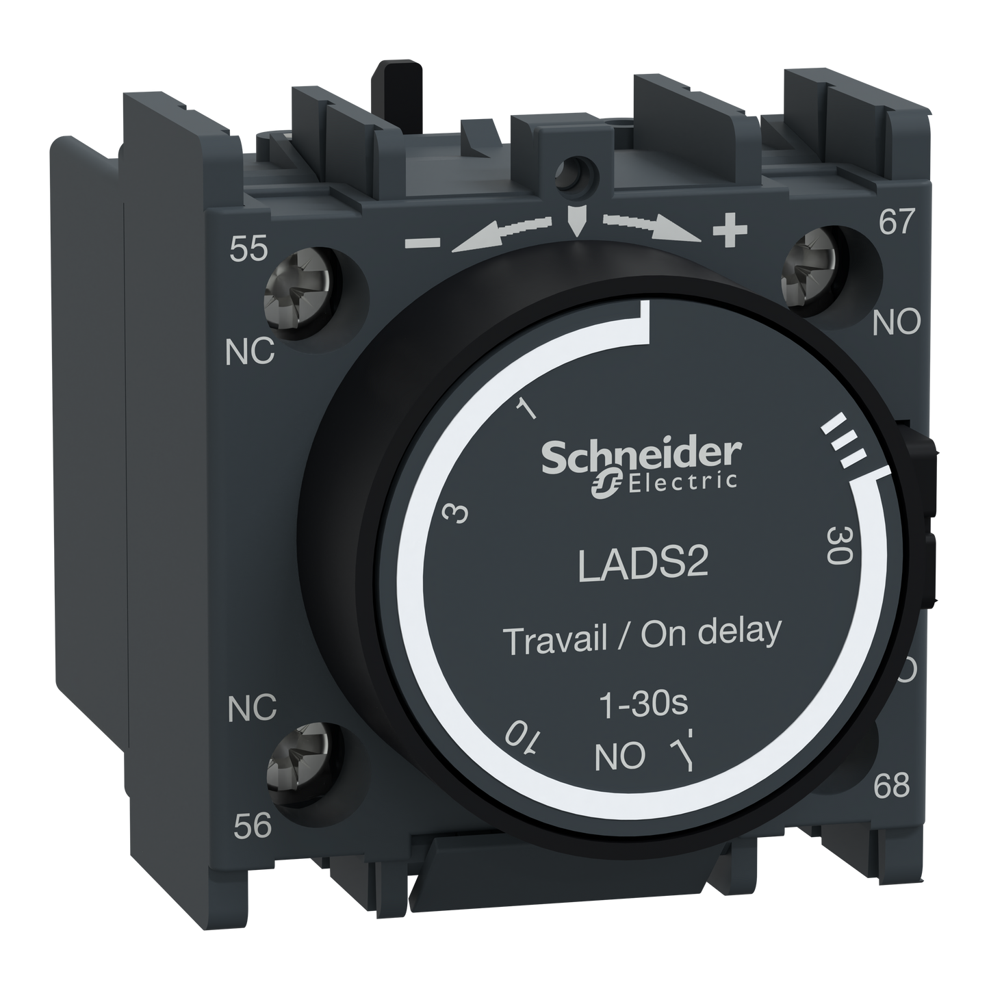Schneider Electric LADS2 TeSys D Time Delay Auxiliary Contact Block 1NO + 1NC On Delay 1-30 S Front Mount