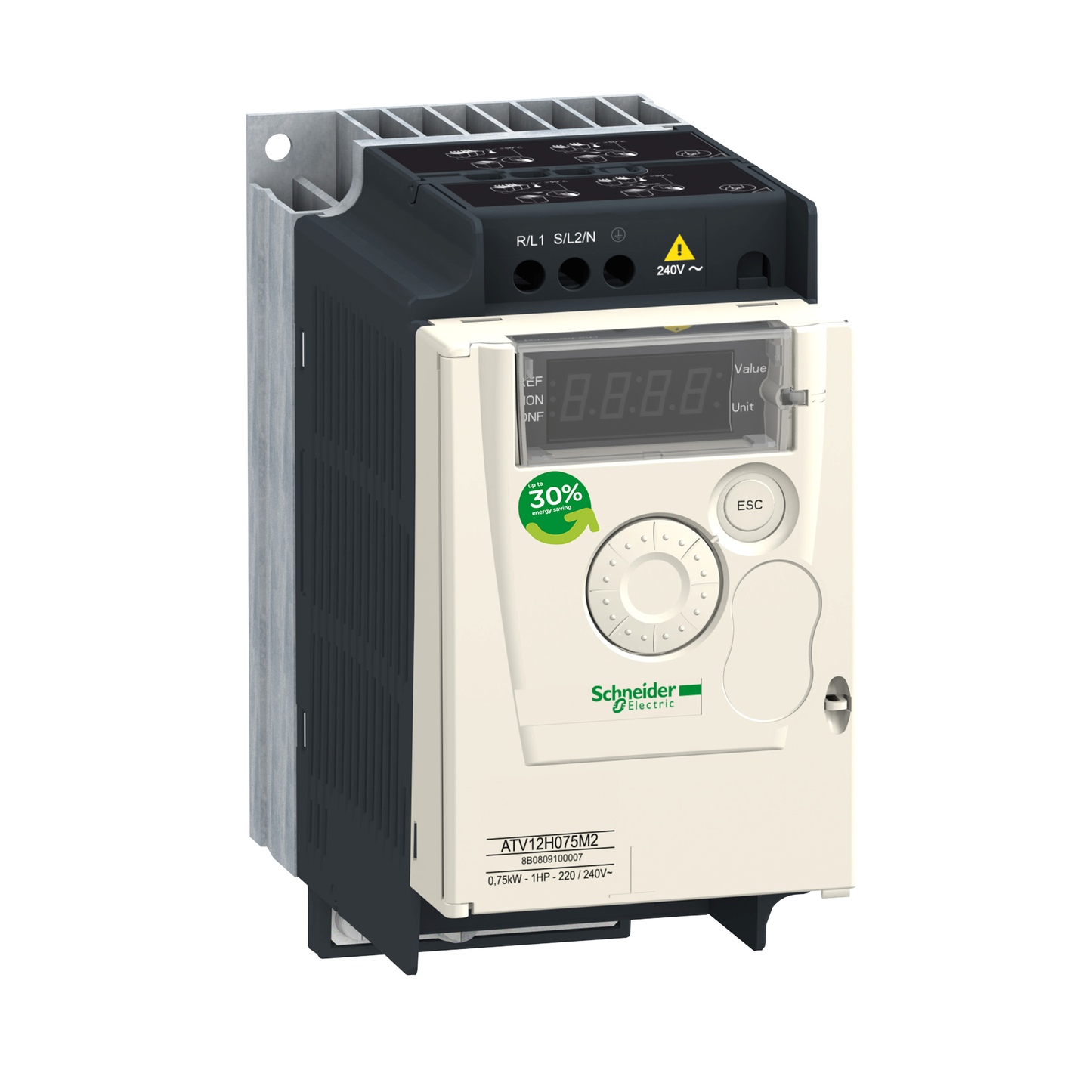 Schneider Electric ATV12HU22M2 Altivar 12 Variable Speed Drive 2.2 kW 3 HP 200-240V 1-Phase Heat Sink
