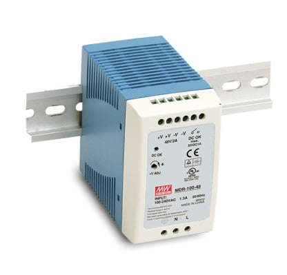 MEAN WELL MDR-100 official manufacturer product photo; output and option label may differ | مين ويل