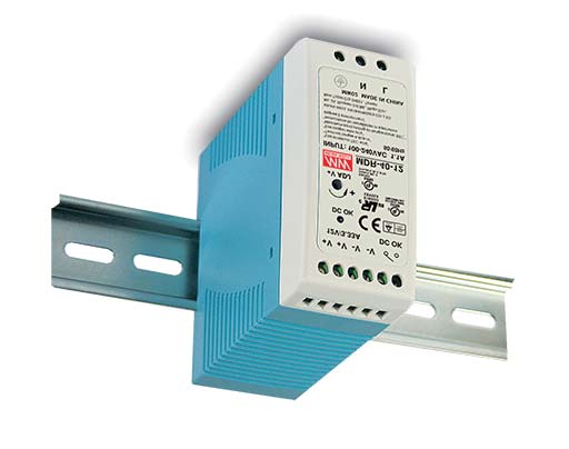MEAN WELL MDR-40 official manufacturer product photo; output and option label may differ | مين ويل