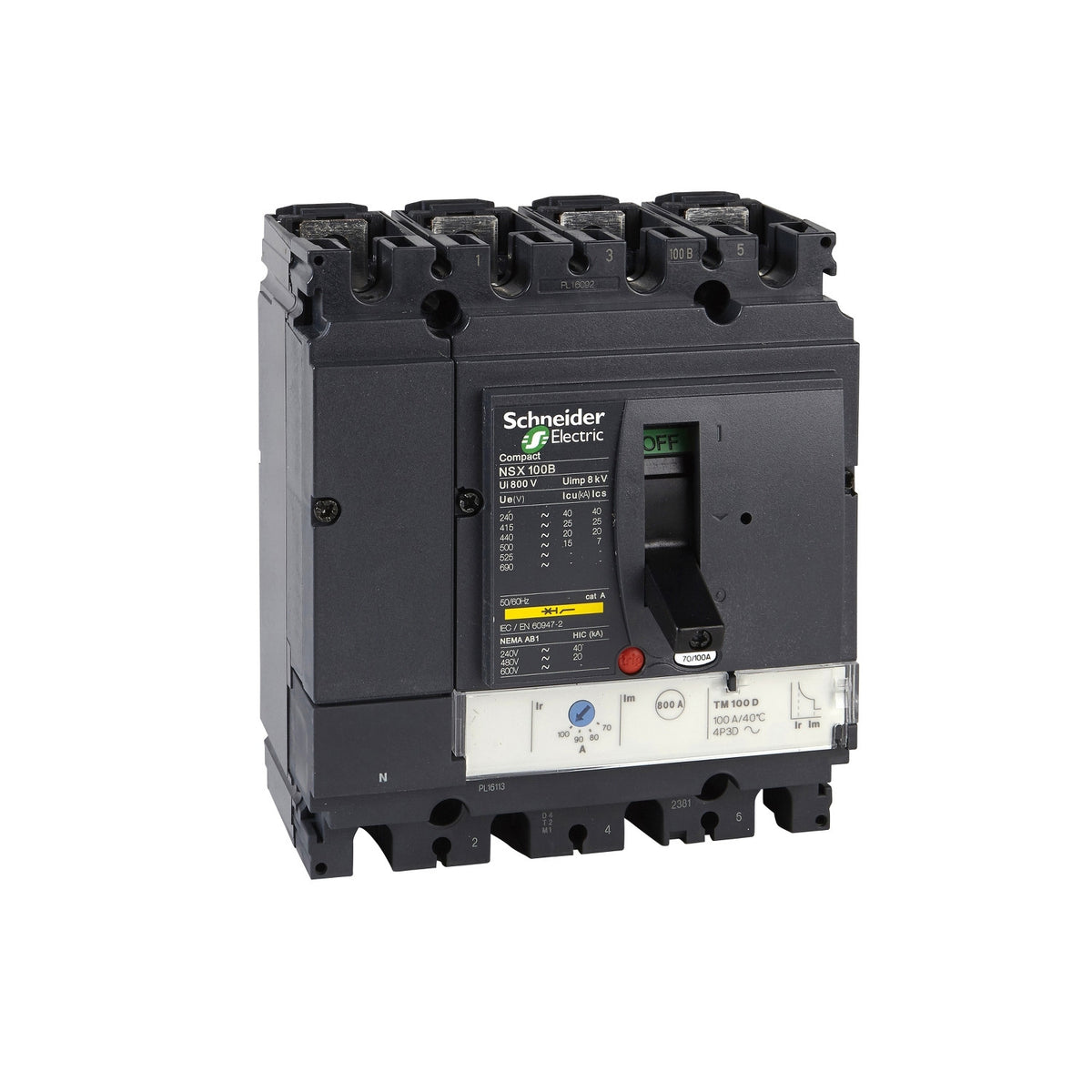Schneider Electric LV429564 Molded Case Circuit Breakers MCCB | ComPacT NSX100B