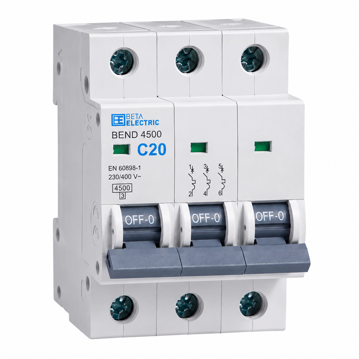 بيتا Beta Electric 3P 3 قطب منحنى C MCB قاطع أوتوماتيك 125 أمبير فريم / إطار قاطع MCB أوتوماتيك