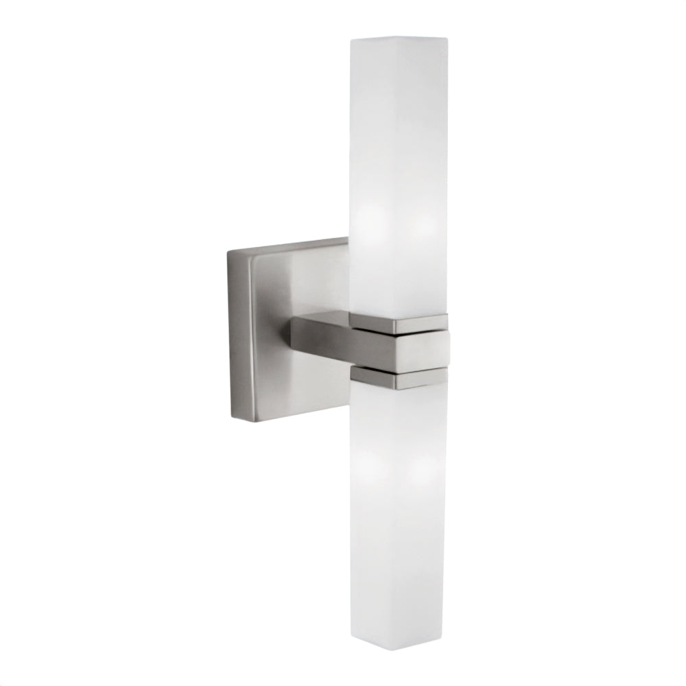 Applec 171339 Made of Satin Nickel Steel and White, Opal-matte Glass. Outdoor Wall Light | Outdoor Wall Lighting - SKU 171339