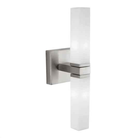 Applec 171339 Made of Satin Nickel Steel and White, Opal-matte Glass. Outdoor Wall Light | Outdoor Wall Lighting - SKU 171339