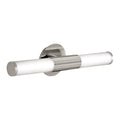 Applec 171731 Circular Back Plate with Extending Arm In Satin Nickel Finish with 2 Cylindrical Matt Opal White Glass Shades 2*e14 IP44 Outdoor Wall Light | Outdoor Wall Lighting - SKU 171731