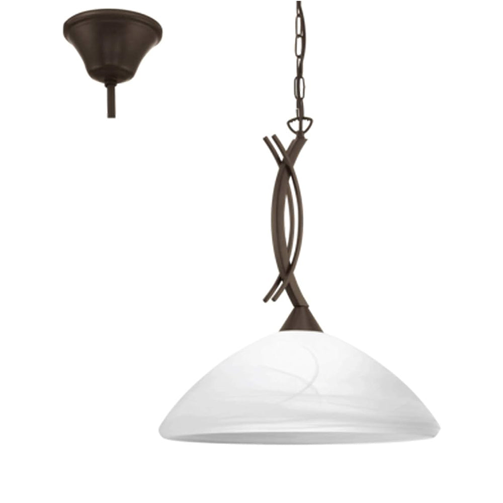 EGLO 171976 Brown Steel و Alabaster زجاج Pendant إضاءة | Decorative Indoor إضاءة - SKU 171976