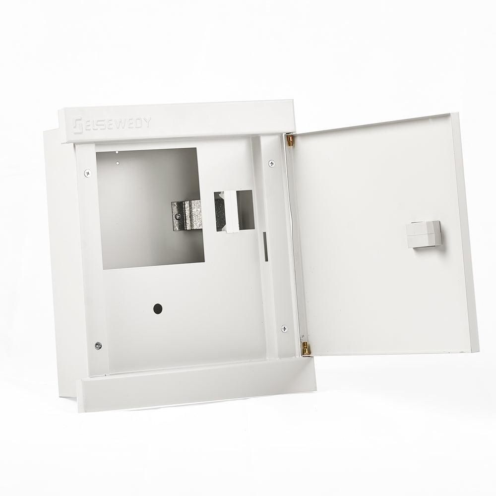 El Sewedy 180612 1-phase meter box – open door with meter window and DIN rail for the main breaker