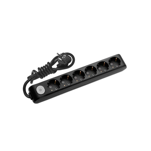 Panasonic Extension socket 6x black | Socket Outlet 215067 - SKU 215067