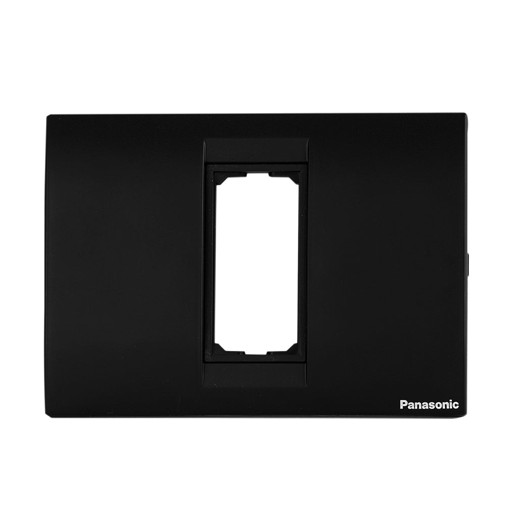 Panasonic 1M plate with mounting frame Black Roma | Wall Plate 215104 - SKU 215104