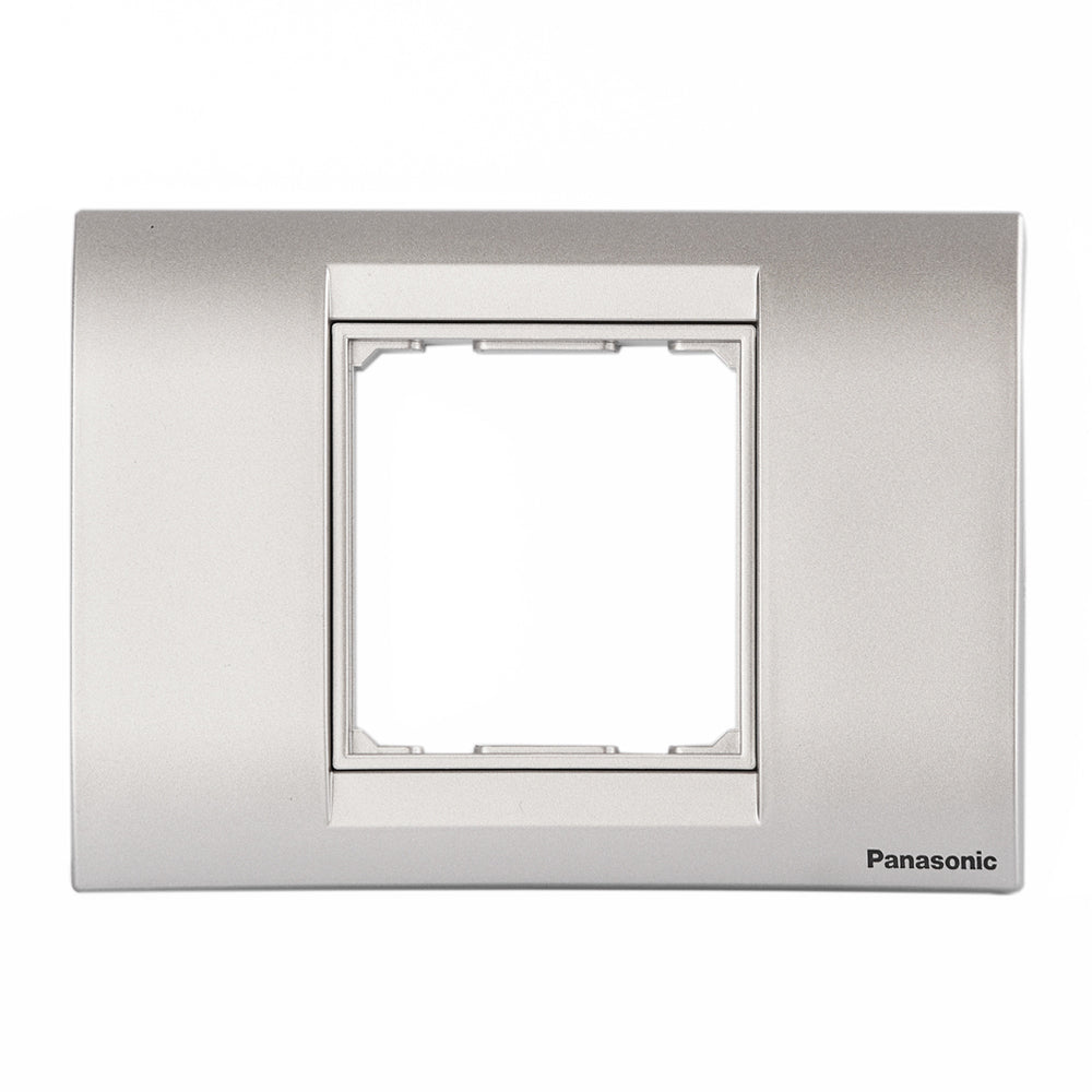 Panasonic 2M plate with mounting frame Silver Roma | Wall Plate 215108 - SKU 215108