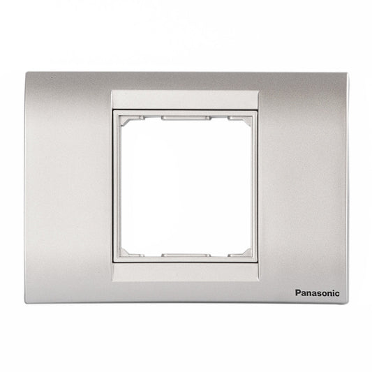 Panasonic 2M plate with mounting frame Silver Roma | Wall Plate 215108 - SKU 215108