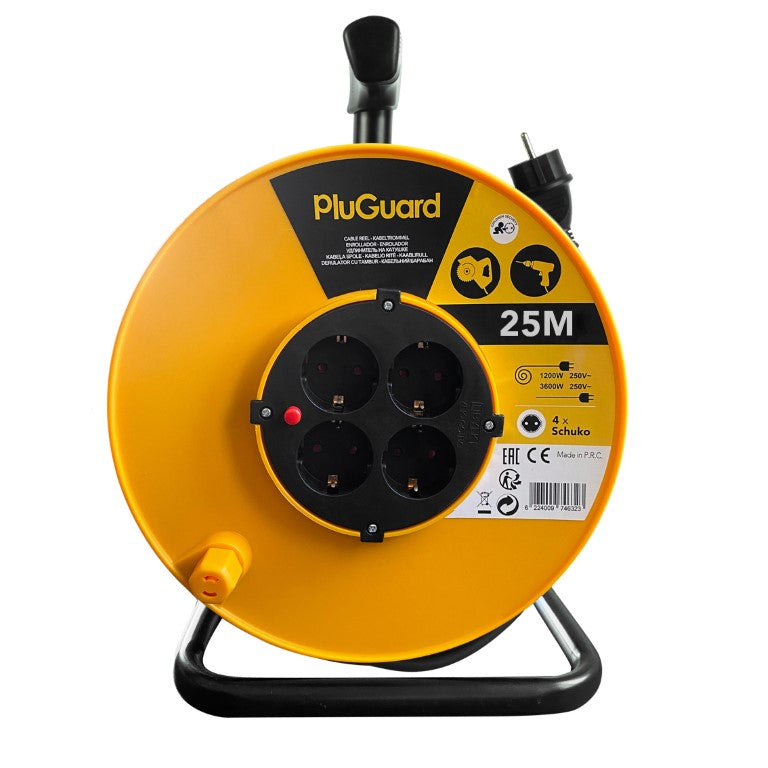 iLock Cable Reel With 4 Sockets – 25 Meters | Extension Cord for Electrical Installations - SKU ILOCK-3344