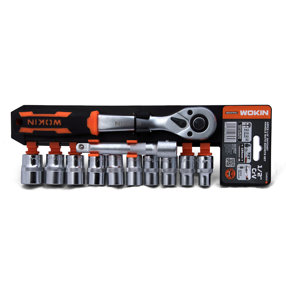 Wokin CrV sockets 10-22mm with extension bar