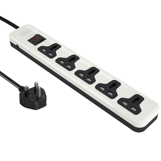 iLock Power Strip Gulf Edition 5 Universal Outlets Type G Plug – مشترك كهرباء آي لوك