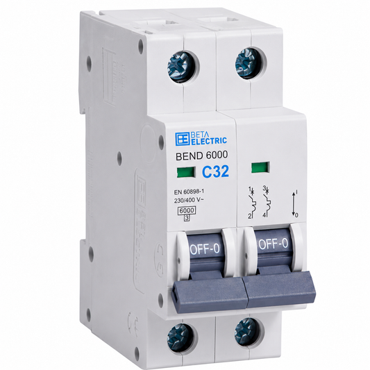 بيتا Beta Electric 2P 2 قطب منحنى C MCB قاطع أوتوماتيك 125 أمبير فريم / إطار قاطع MCB أوتوماتيك