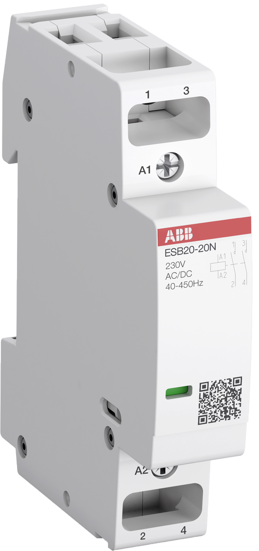 ABB ESB20-20N-06 Silent Modular Contactor 2P 20A 2NO – كونتاكتور موديولار ABB ESB20-20N-06 20 أمبير