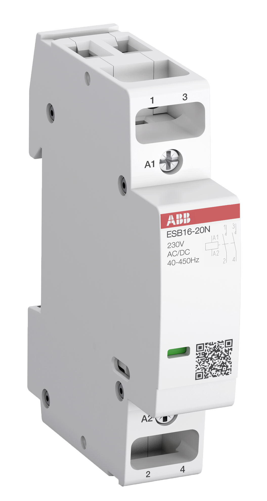 ABB ESB16-20N-06 Silent Modular Contactor 2P 16A 2NO – كونتاكتور موديولار ABB ESB16-20N-06 16 أمبير