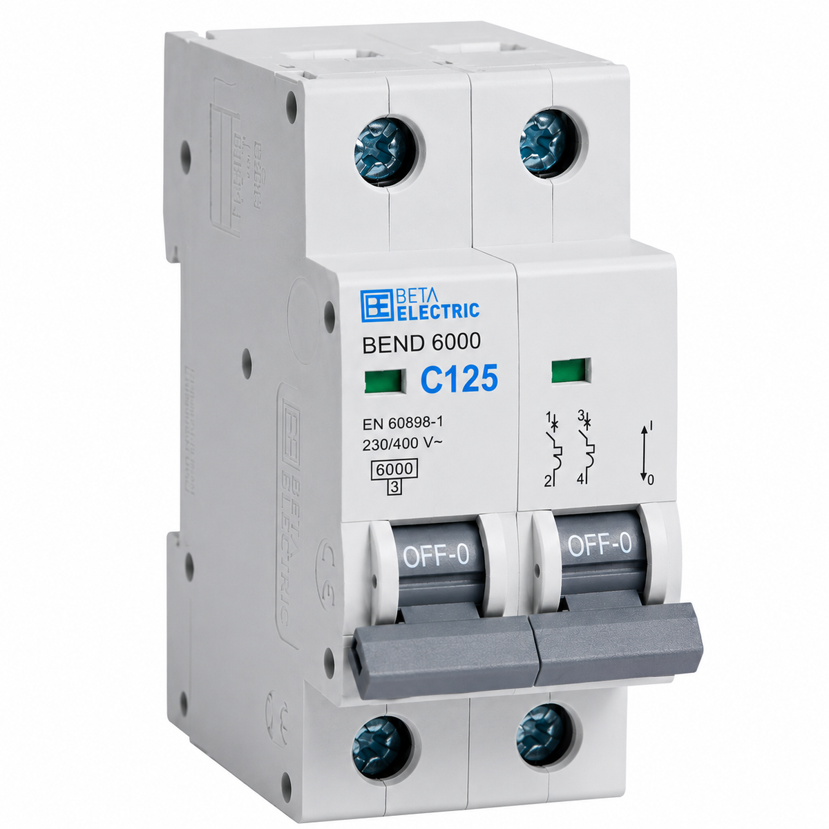 Beta Electric 2P Curve C, 100A - 125A MCB 6KA Miniature Circuit Breaker