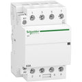 Schneider Electric Acti9 iCT مفتاح تلامس معياري A9C20864 | 4 أقطاب، 4NO، 63 أمبير، ملف تيار متردد 220-240 فولت، مفتاح طاقة بقفل عن بعد