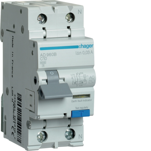 Hager hager-af-rcbo-2p-6ka-c-curve-300ma-type-ac product image