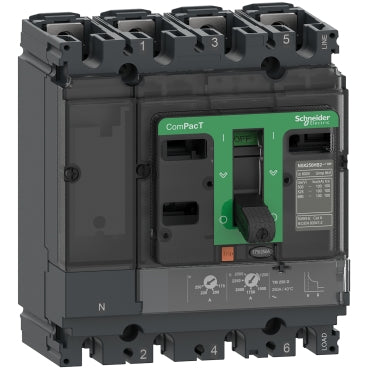 C10H4TM100 - قاطع دارة ComPacT NSX100H، تيار 70kA عند 415VAC، وحدة فصل TMD 100A، 4 أقطاب 4d