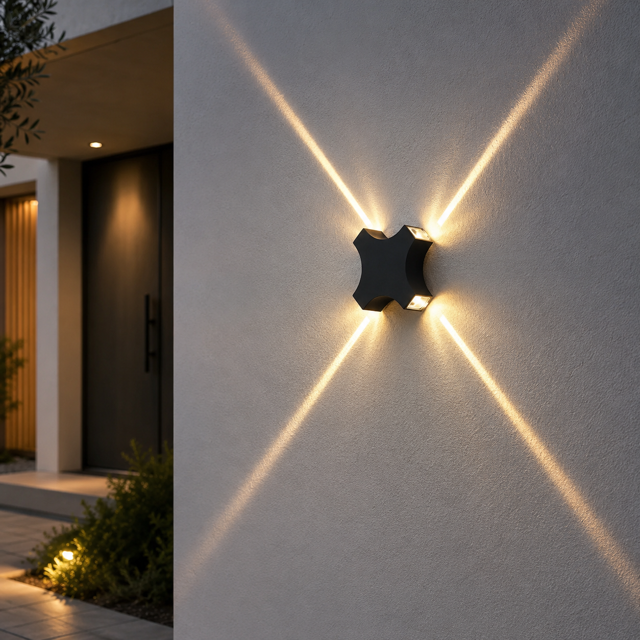 Black 4 * 2 Watt IP56 Outdoor Wall Light | Outdoor Wall Lighting