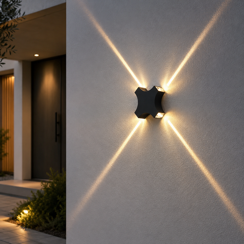 Black 4 * 2 Watt IP56 Outdoor Wall Light | Outdoor Wall Lighting