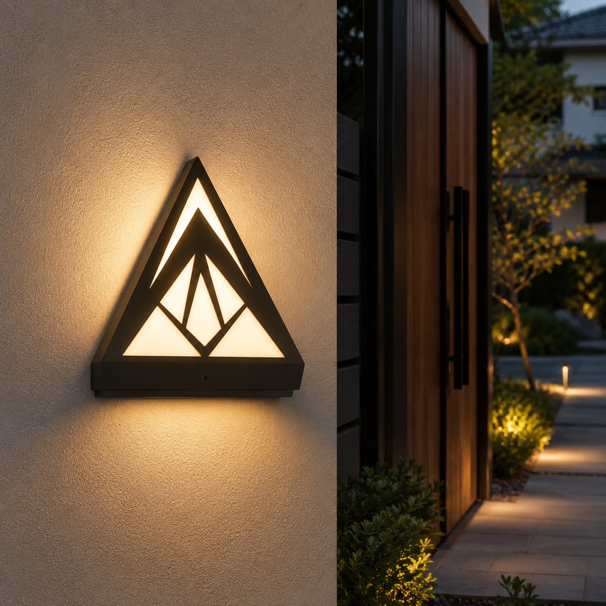 Pyramid Shape أسود IP56 25*25 1*e27 حائط خارجي Lantern | حائط خارجي إضاءة
