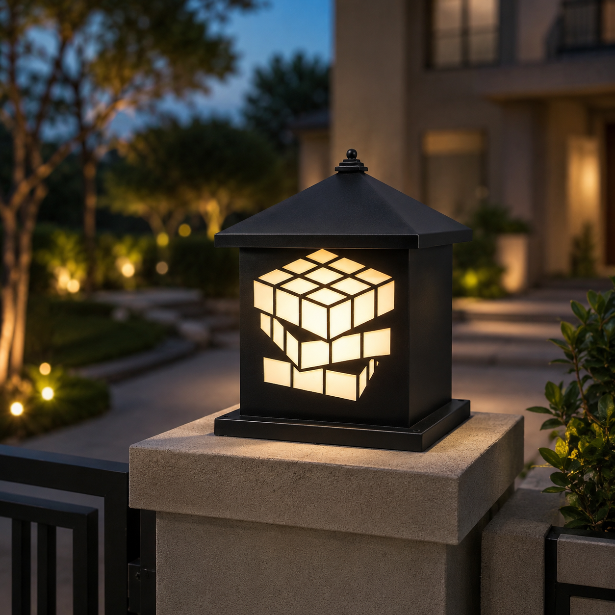 Pyramid Top Black IP56 30*30 1*e27 Outdoor Wall Lantern | Outdoor Wall Lighting