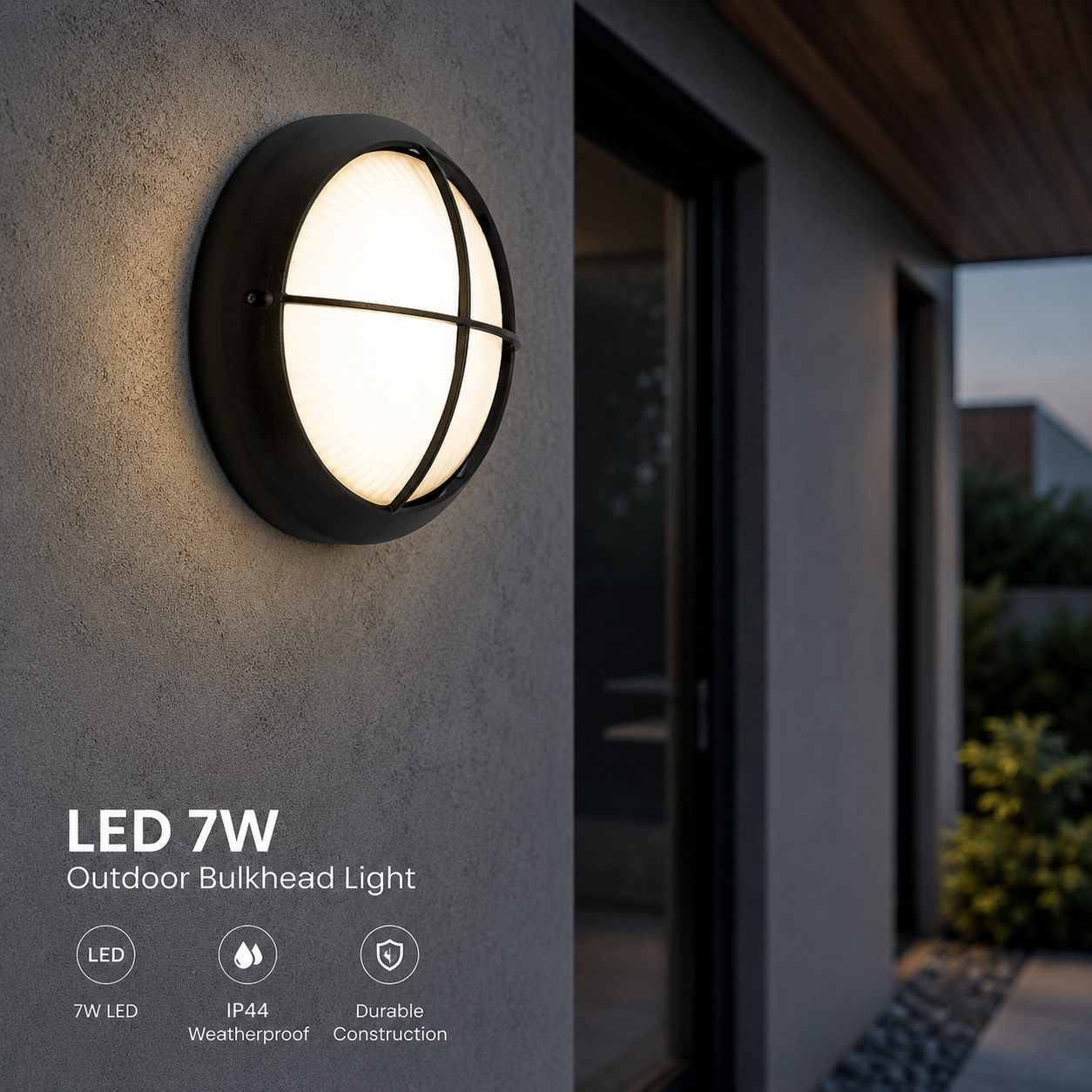 LED 7 W IP44 Outdoor Bulkhead Light | Outdoor Wall Lighting