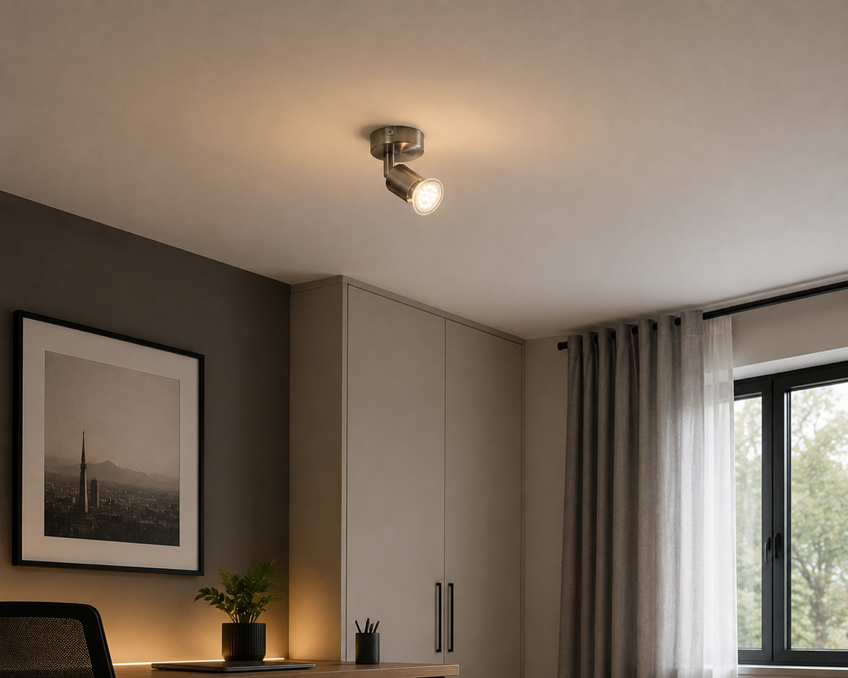 Steel Silver Wall Light IP20 LED