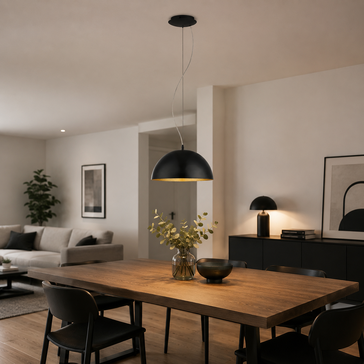 Steel Steel أسود Pendant إضاءة | Decorative Indoor إضاءة