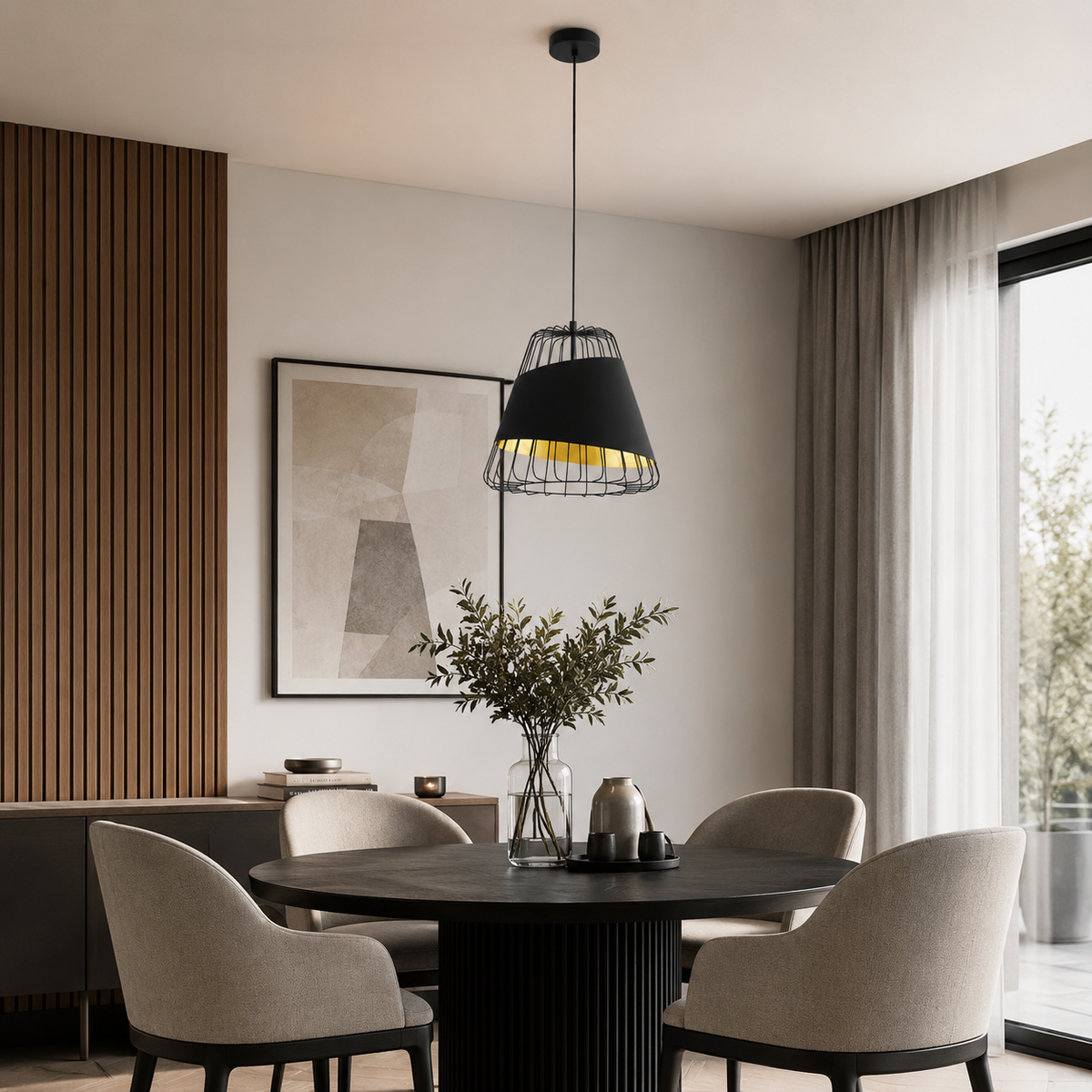 أسود و ذهبي Steel أسود و ذهبي Pendant إضاءة | Decorative Indoor إضاءة