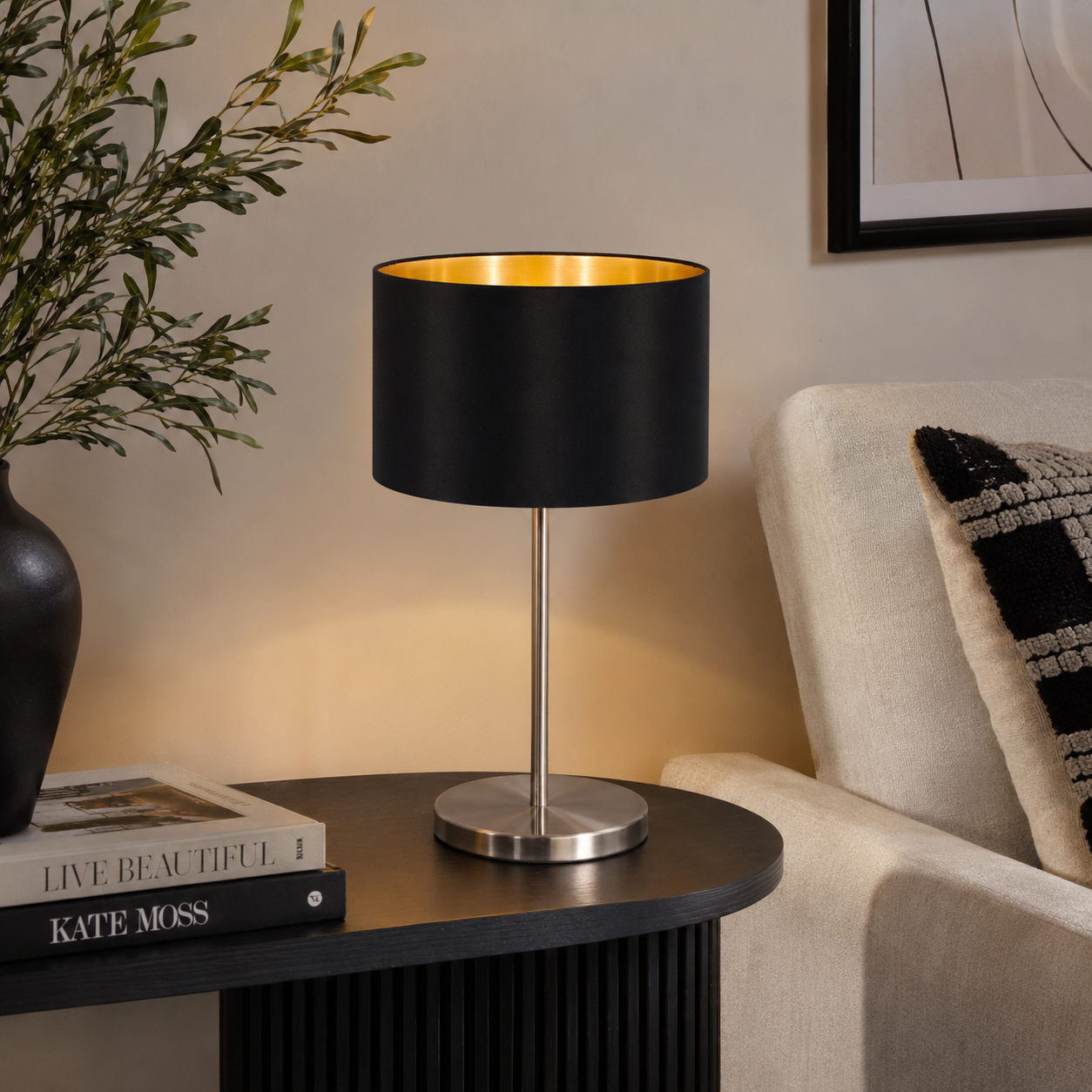 أسود Nickel و أسود Lamp Shade | Decorative Indoor إضاءة